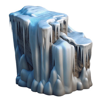 dramatic abstract A Frozen Waterfall Cascading Down a detailed png