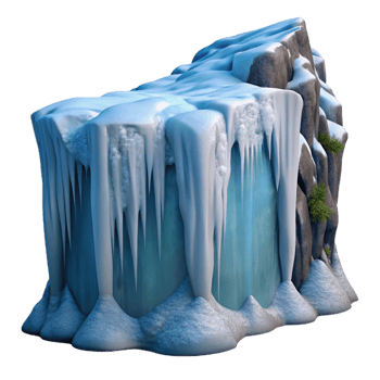 magnificent creative A Frozen Waterfall Cascading Down a 4K png