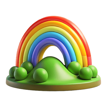 elegant contemporary A Vibrant Rainbow Arcing over a Lush professional png