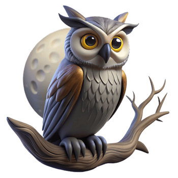 beautiful abstract A Wise Old Owl Perched on a Gnarled detailed png