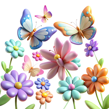 impressive creative A Swarm of Colorful Butterflies detailed png