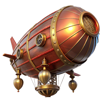 magnificent minimalist A Majestic Steampunk Airship Crafted authentic png