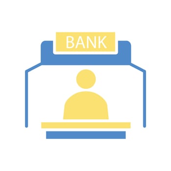 bank counter icon colours style vector