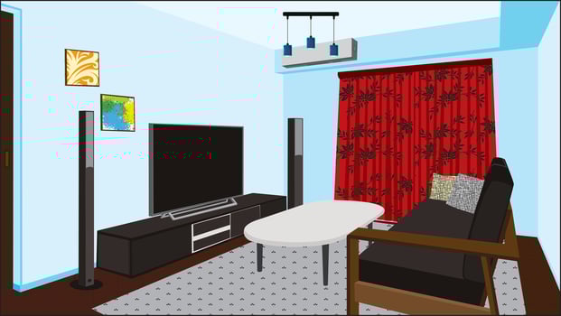 Living Room Interior Design Illustration vector