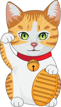 Japanese Maneki Neko Cat Good Luck Doll vector