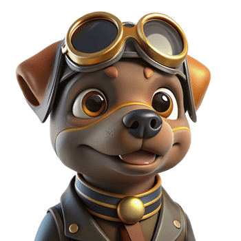 wonderful artistic A portrait of a steampunk dog wearing goggles and a tiny aviator helmet, bright studio lighting, humorous style high resolution png
