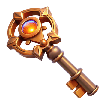 wonderful artistic A steampunk-themed key with intricate carvings and a glowing gemstone, warm candlelight, fantasy style detailed png