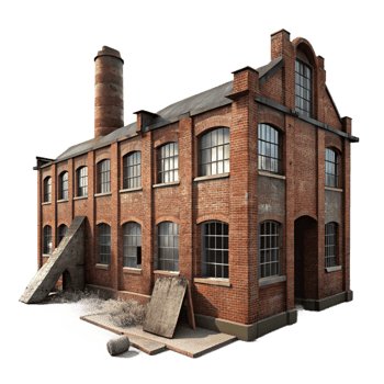wonderful modern An Abandoned Factory Decaying Brick detailed png