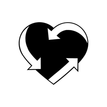 Recycle heart icon. Love eco sign vector