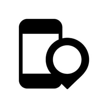 Smartphone with location pin vector