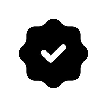 Verified Badge Icon. Tick Check Mark OK Approved Approval Sign. Checkmark Account Verification Stamp Symbol Graphic Illustration Clipart Cricut Pro vector