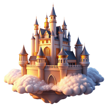 magnificent rustic A Majestic Castle Floating in the professional png