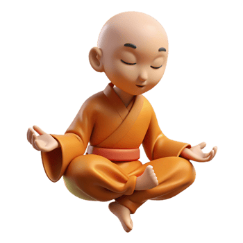 serene modern A Serene Meditating Monk Levitating premium png