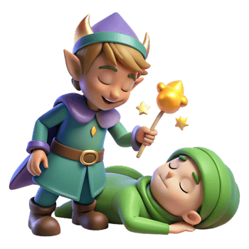 stunning vintage A Mischievous Pixie Casting a Spell on professional png