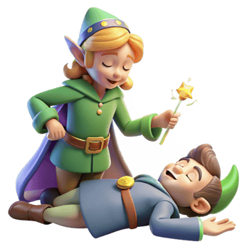 vibrant minimalist A Mischievous Pixie Casting a Spell on exclusive png