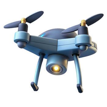 wonderful creative A drone hovering in mid-air, spotlight lighting, realistic style genuine png