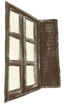 Opened Classic Vintage Window Watercolor png