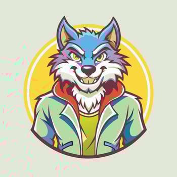 Majestic Silhouette of a Wolf Striking Logo Illustration vector
