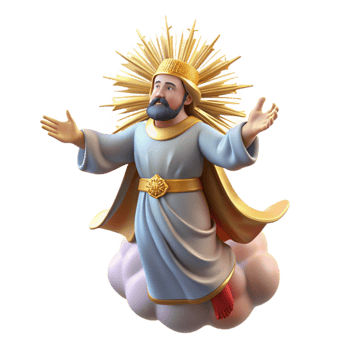 beautiful modern A celestial being descending from the heavens, radiating divine light, in a Renaissance-inspired style authentic png