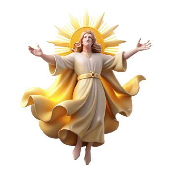 extraordinary traditional A celestial being descending from the heavens, radiating divine light, in a Renaissance-inspired style professional png