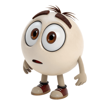 A 3D cartoon character raising both eyebrows and tilting their head in curiosity., isolated on transparent background png