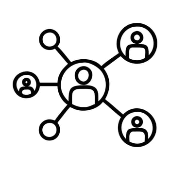 Social media reach icon displaying network connections and engagement design vector