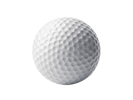 close up of white golf ball with textured surface, ideal for sports enthusiasts png