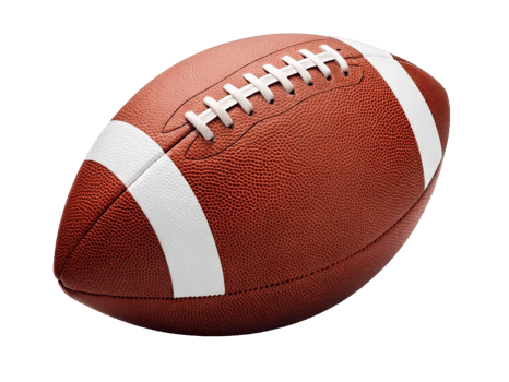 detailed, textured football with white laces and stripes, perfect for sports enthusiasts png