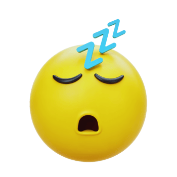 Relaxing yellow emoji with sleeping expression and z's above png