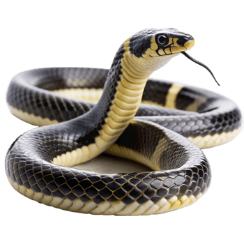 Indian krait snake is isolated on transparent background png