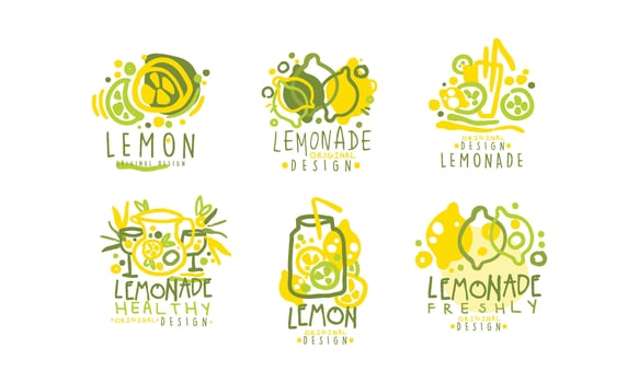 Lemonade Labels or Logos Original Design Set vector