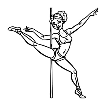 Pole Dancer Position. vector