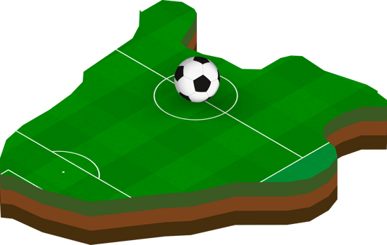 Isometric map of Burundi with football field. png