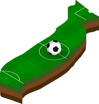 Isometric map of Togo with football field. png