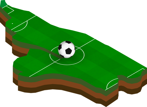 Isometric map of Guinea-Bissau with football field. png