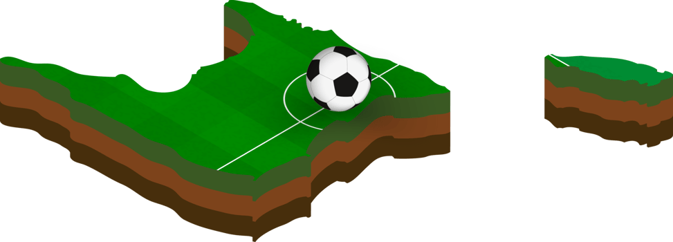 Isometric map of Trinidad and Tobago with football field. png