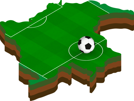 Isometric map of Colombia with football field. png