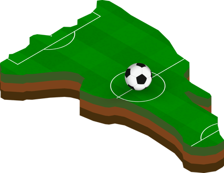 Isometric map of Dominican Republic with football field. png