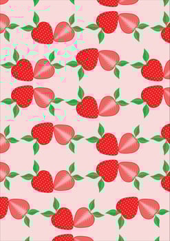 Strawberry Fruit Texture Background Wrapping Pattern vector