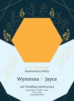Marriage Anniversary Card Template vector