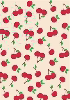 Red Cherry Fruit Wrapping Pattern Background vector