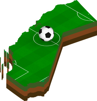 Isometric map of California with football field. png