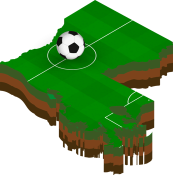 Isometric map of Louisiana with football field. png