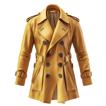 yellow trench coat with button details and tailored fit png