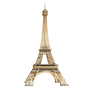 Majestic miniature Eiffel Tower sculpture symbolizing Parisian elegance png