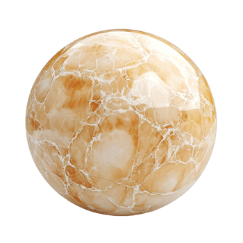 polished marble sphere with a natural golden texture png