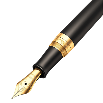 black and gold fountain pen with a ly nib png
