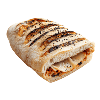 Grilled Ciabatta Sandwich Tasty Food meal bread isolated on transparent background png