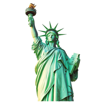 Statue of Liberty holding a torch and a tablet png