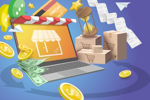 3D Conceptual Illustration of Return And Exchange, Purchase Refunding Online Service vector
